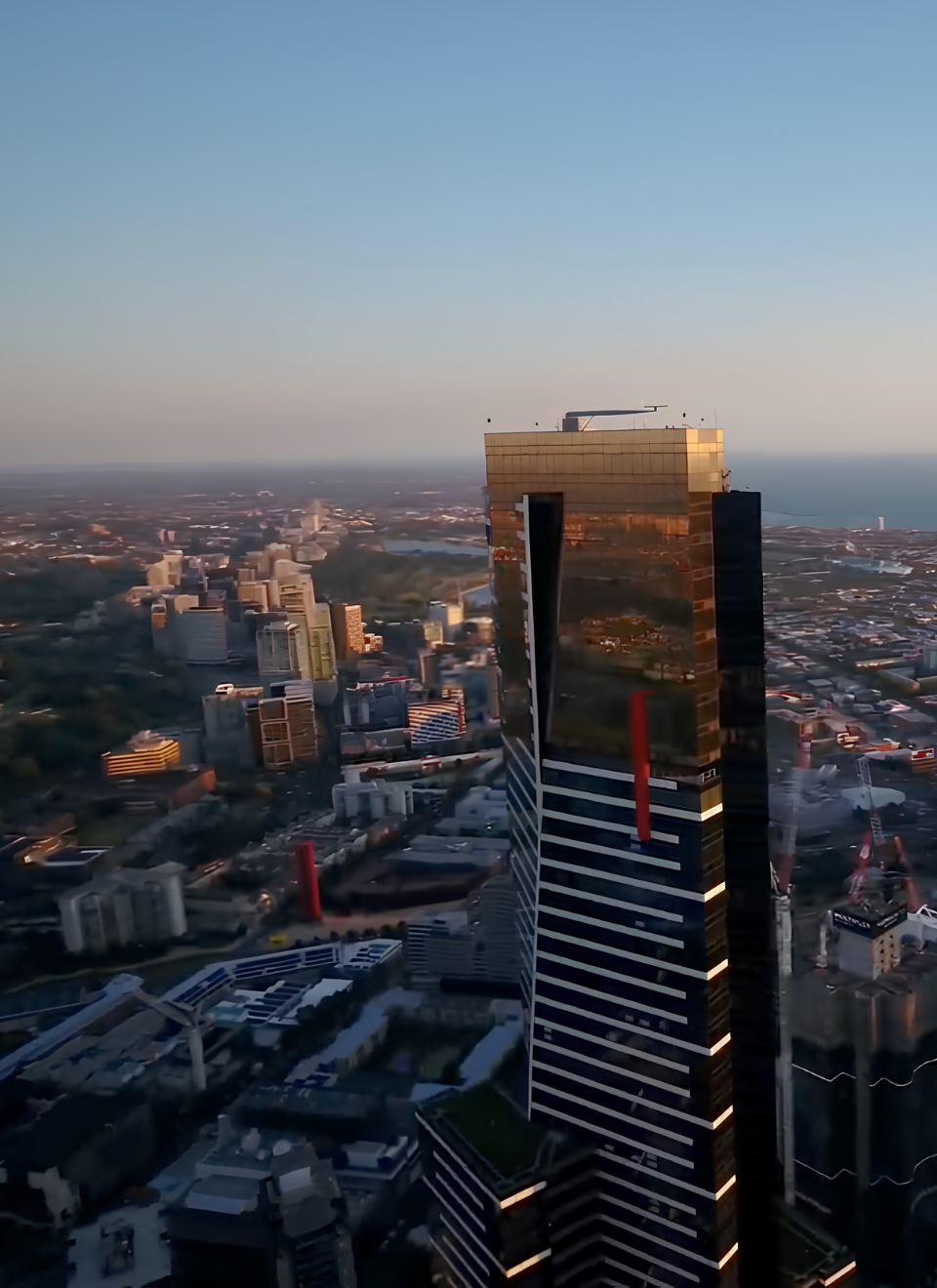 building daytime drone photo